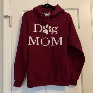 Burgundy Dog Mom Sweatshirt/ Hoodie Small